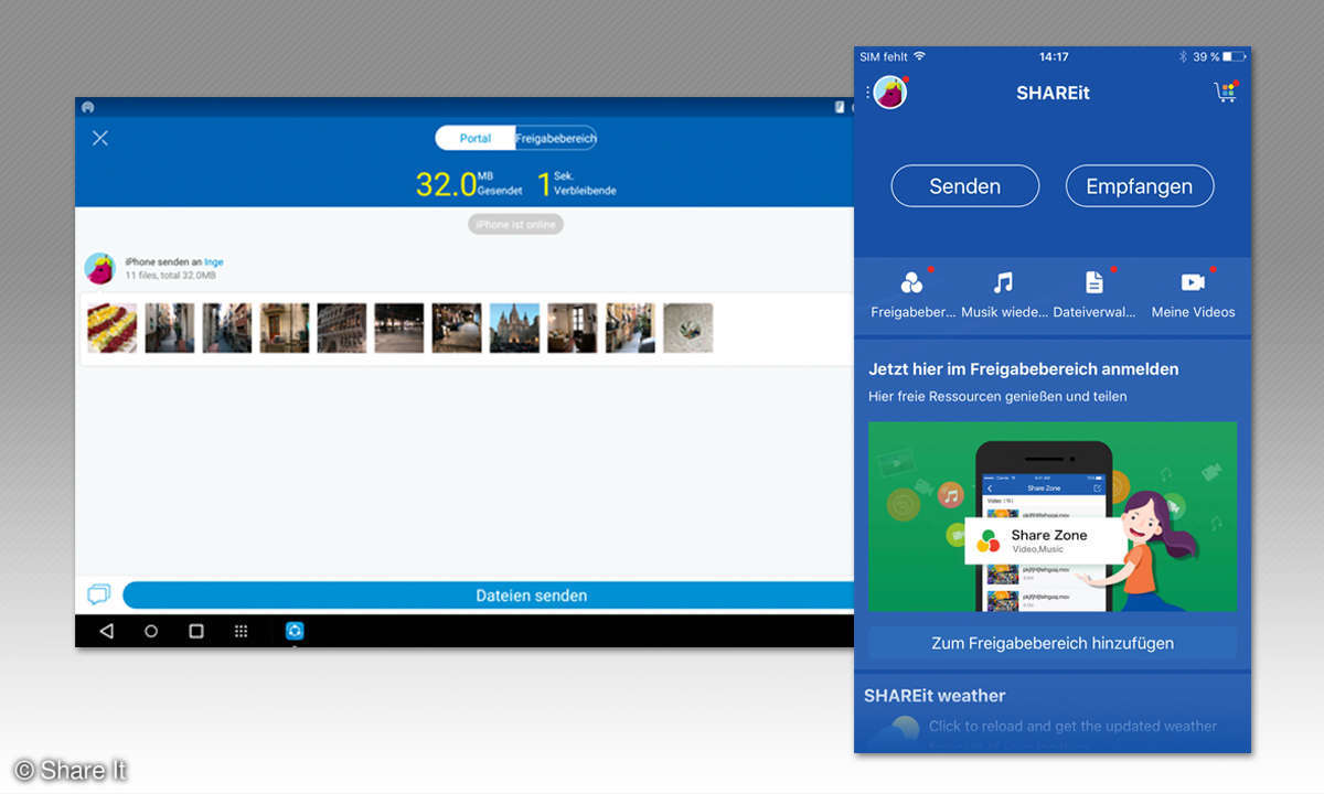 Datenübertragungs App - Share It