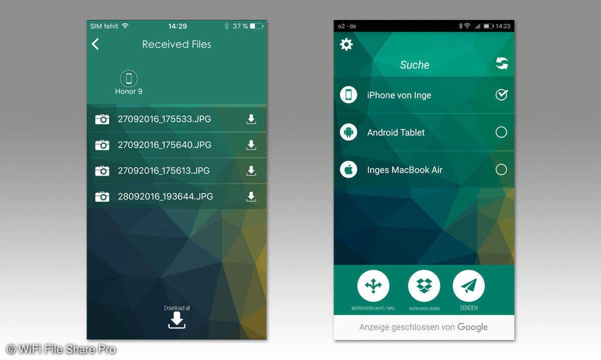 Datenübertragungs App - WiFi File Share Pro