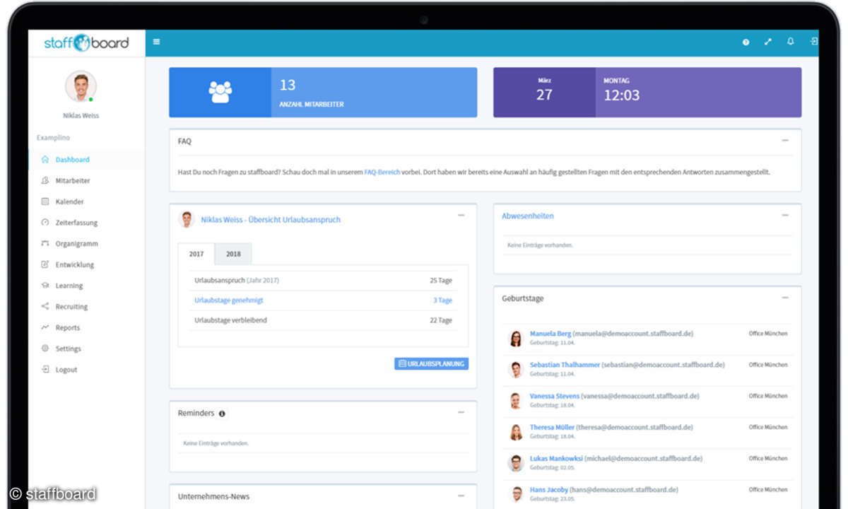 staffboard Dashboard