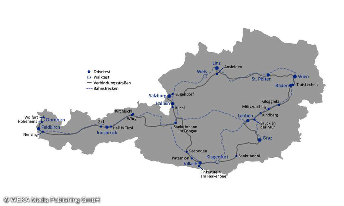 connect Mobilfunk-Netztest 2018 - Route Österreich