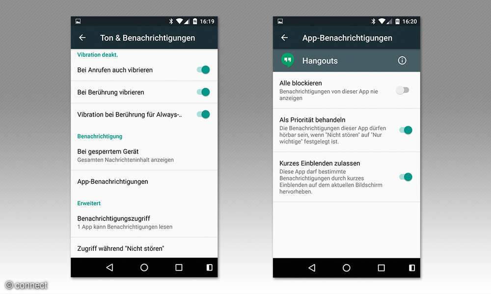 Benachrichtigungen in Android anpassen connect