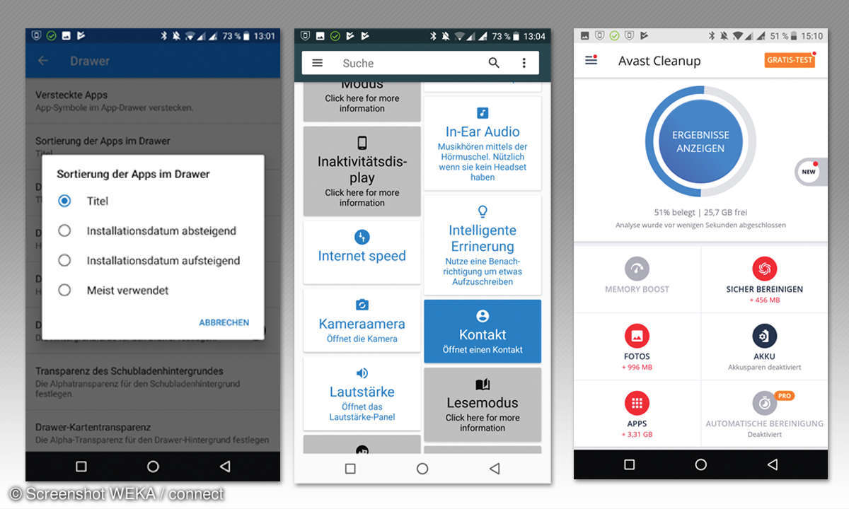 Alternative Launcher, Nougat/Oreo Quick Settings, Avast Cleaner