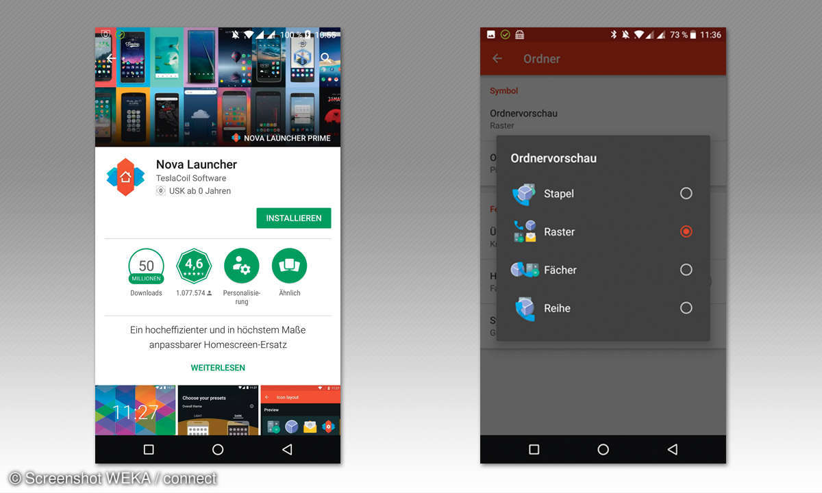 Homescreen-Ersatz Nova Launcher
