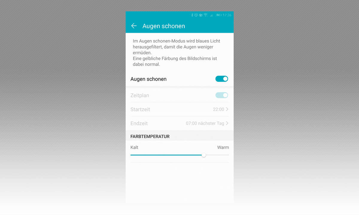 Android 8: Nachtlicht-Modus