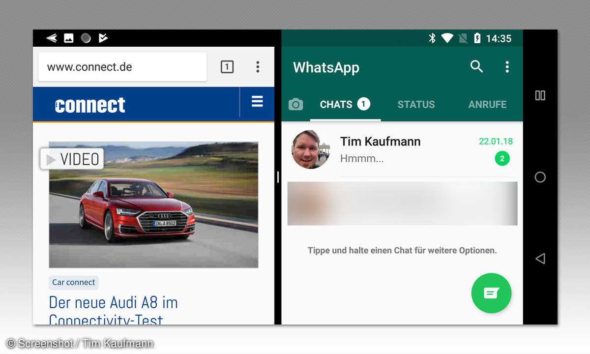 Android 8: Splitscreen aktivieren