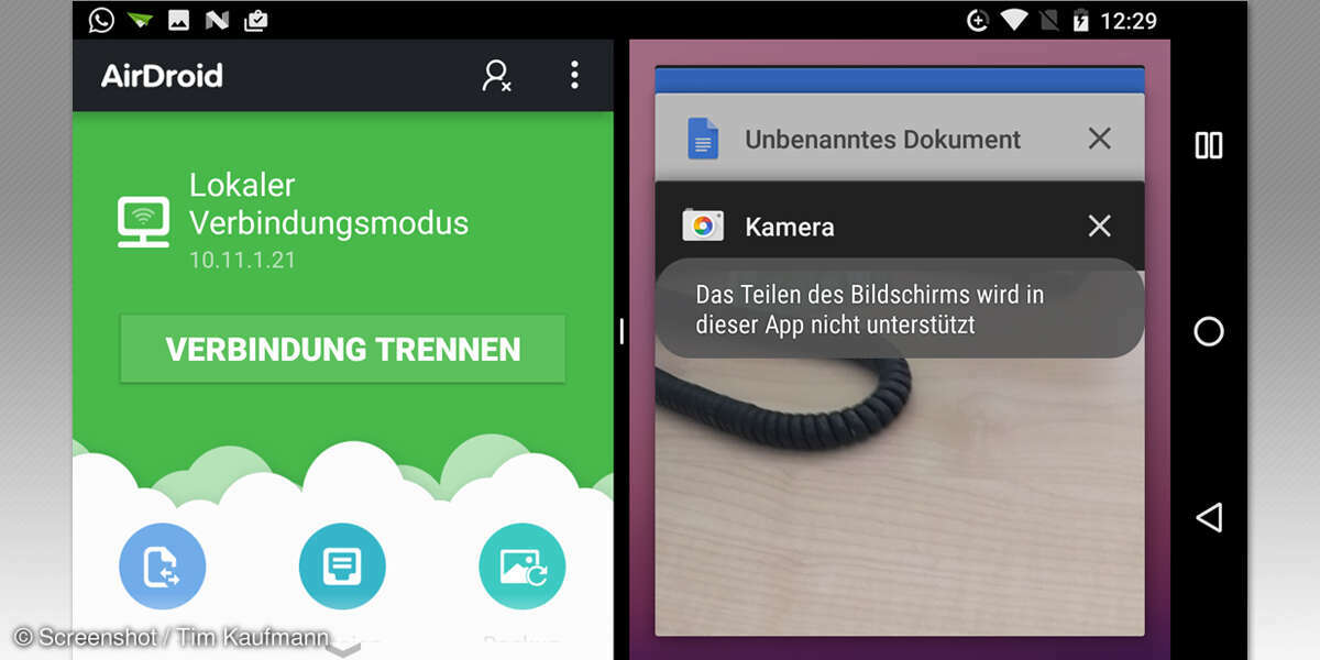 Android 7: Splitscreen horizontal