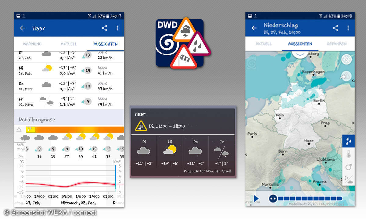 Wetter-Apps im Vergleich - DWD Warnwetter