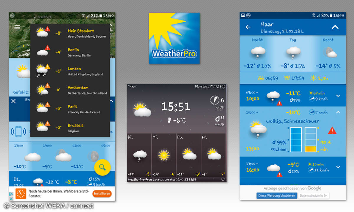 Wetter-Apps im Vergleich - Weather Pro