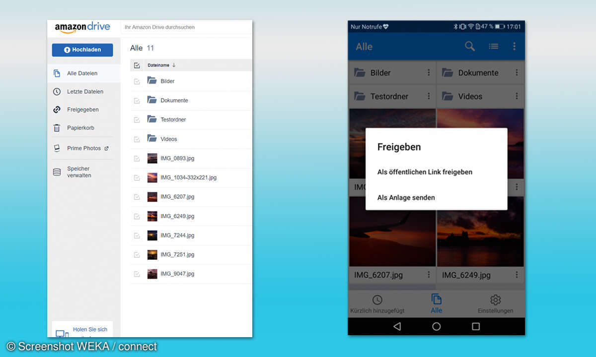 Cloud-Dienste im Leistungscheck - Amazon Drive