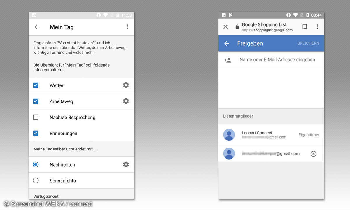 Google Assistant Tipps - Mein Tag & Einkaufsliste