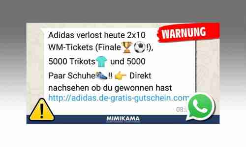 WhatsApp Kettenbrief: Adidas gibt allen kostenlose Schuhe WhatsApp Kettenbrief: Adidas gibt allen kostenlose Schuhe