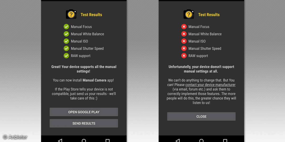 Bonus-App: Manual Camera Compatibility