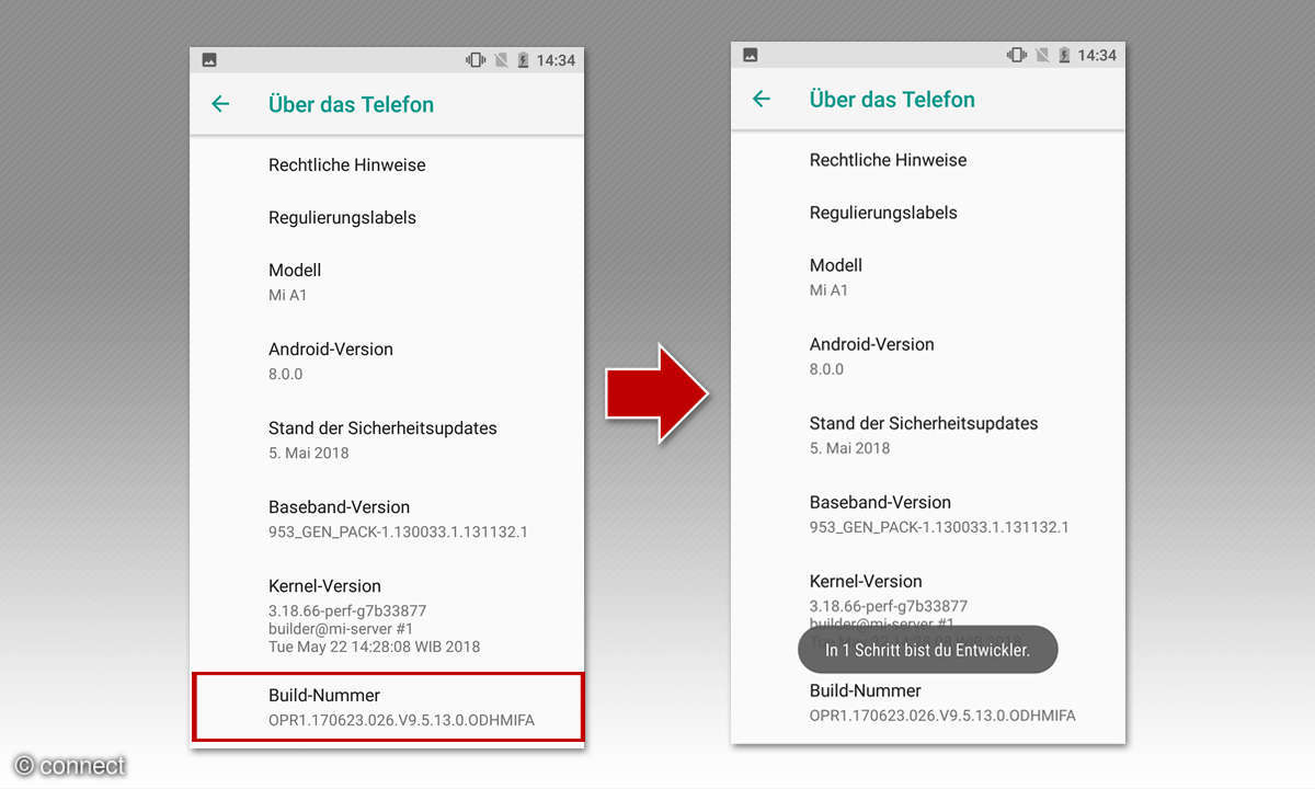 Die Entwickleroptionen aktivieren