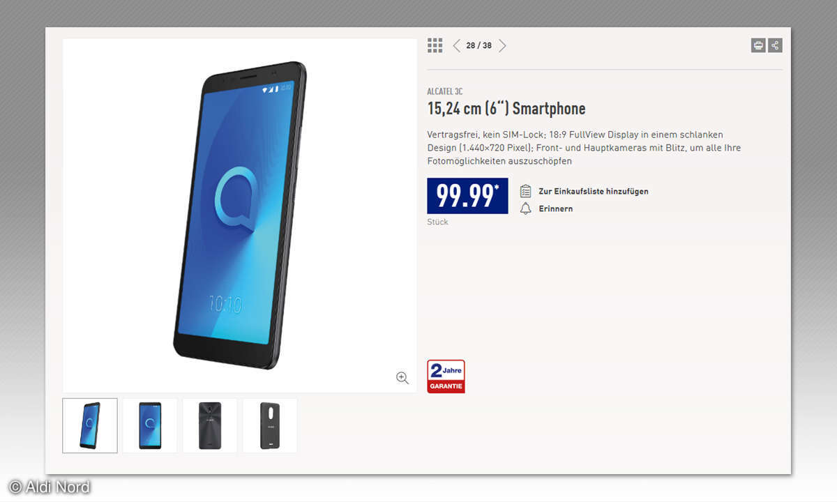 Alcatel 3C bei Aldi Nord