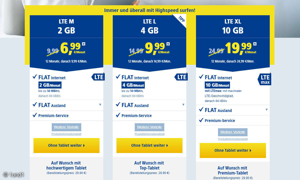 1und1 Datentarife