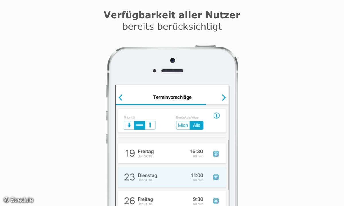 Scedule Verfügbarkeit