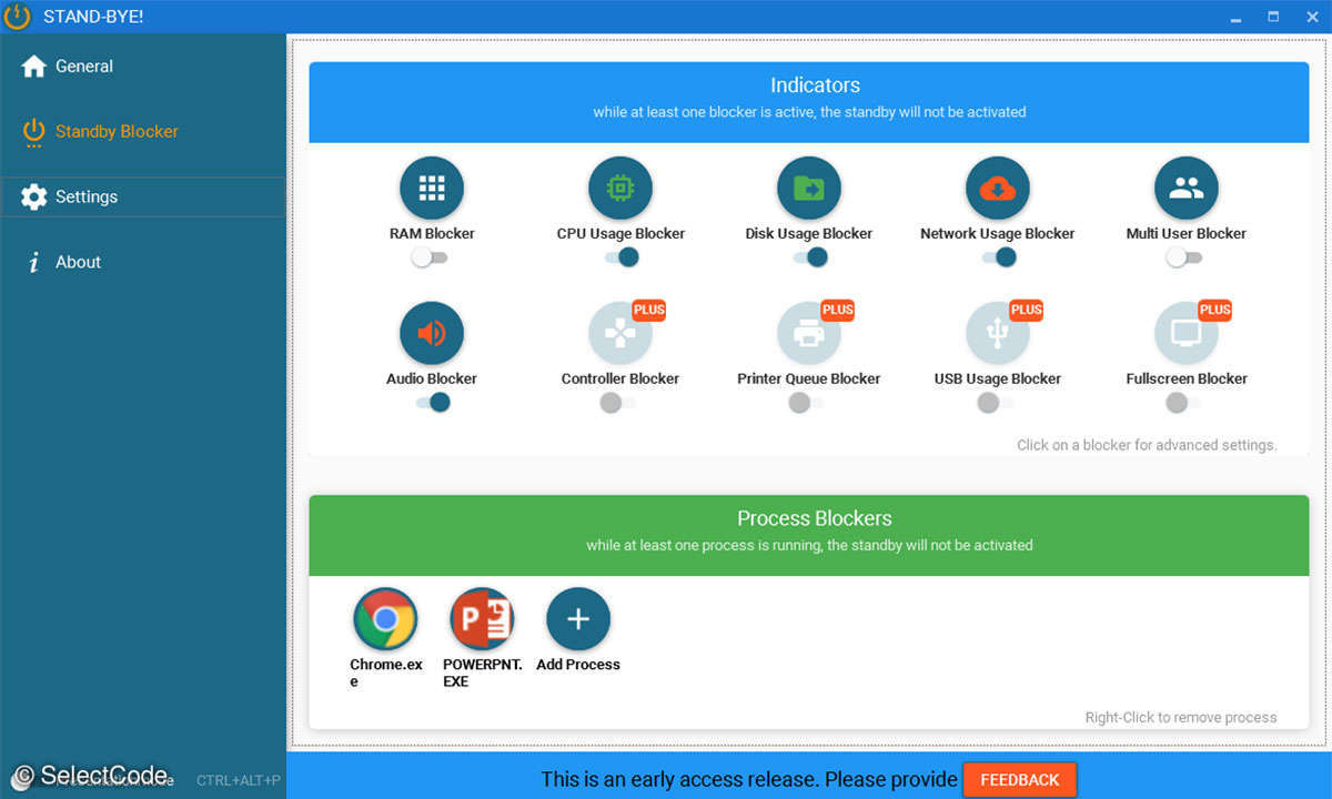 SelectCode Screenshot Standbye