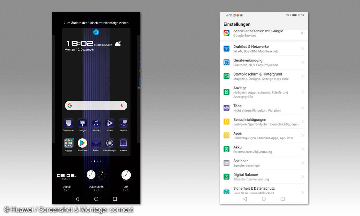 Huawei Mate 20 RS Porsche Design im Test: Screens