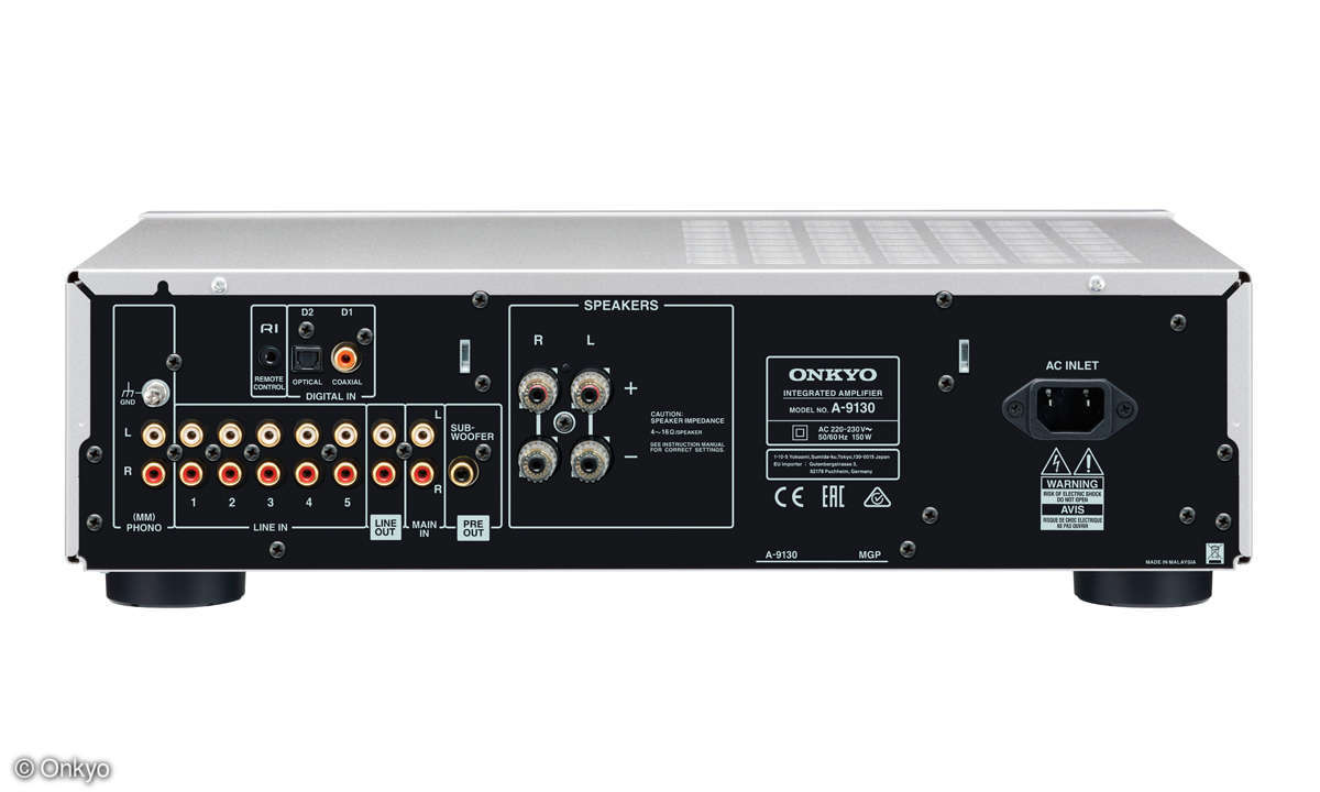 Onkyo A-9130 im Test - Anschlüsse