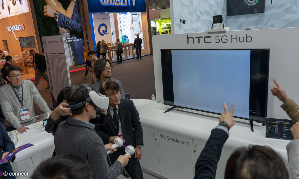 5G-Hub-Demo am Stand von HTC