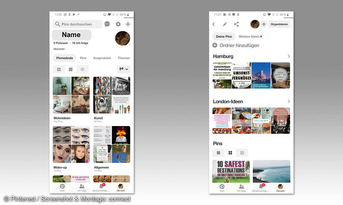 Pinterest - Pinn erstellen & Ordner