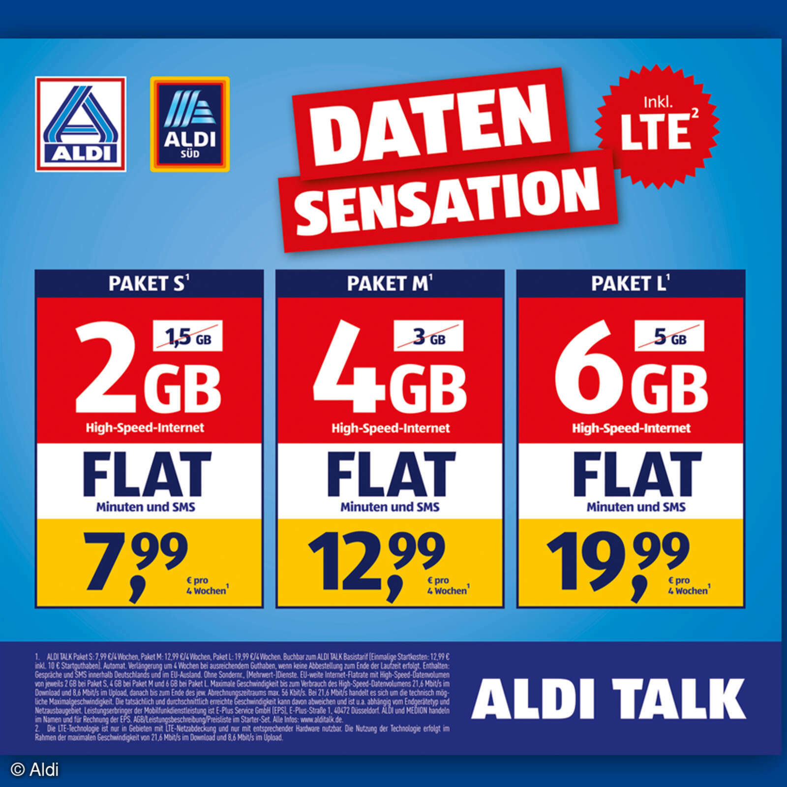 ALDI Talk Mehr Datenvolumen und höhere Geschwindigkeit connect