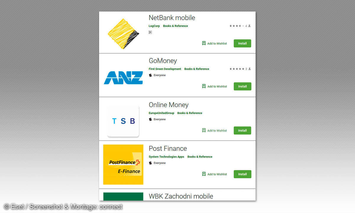 Fake-Apps erkennen: Das sollten Sie wissen - Falsche Banking Apps Screenshot Eses