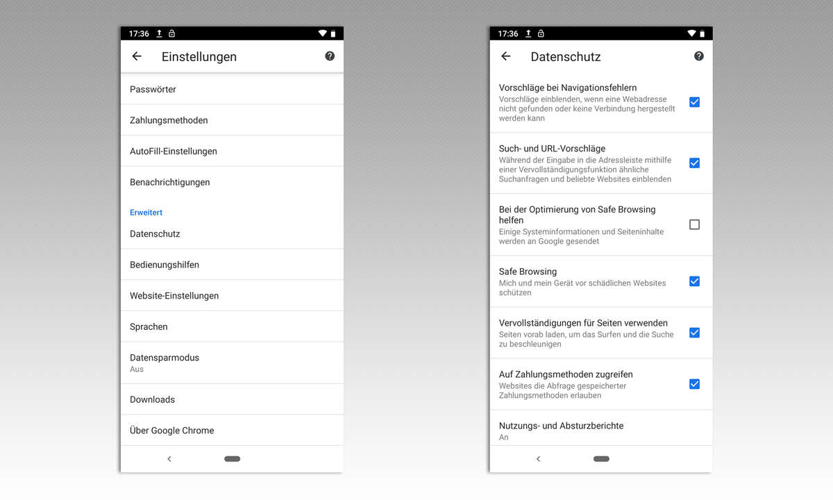 Android sicheres Surfen