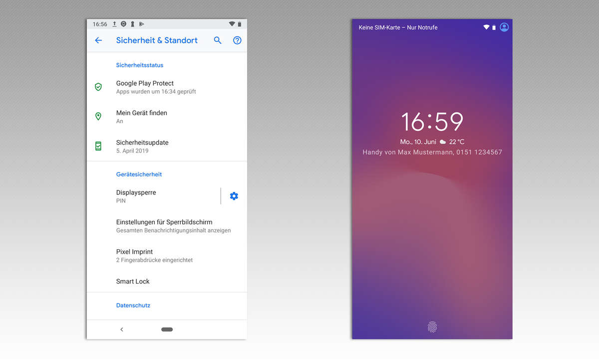 Android Sperrbildschirmnachricht