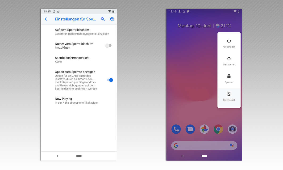 Android Sperren aktivieren