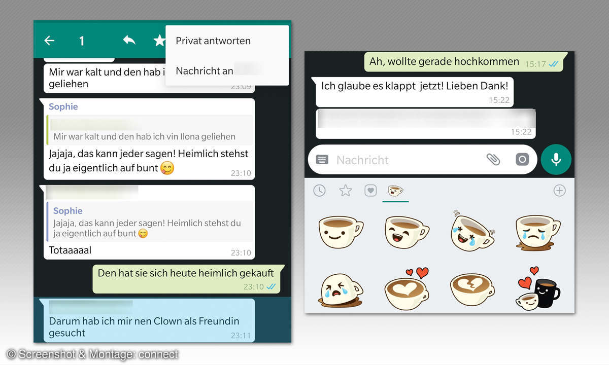 WhatsApp Tuning: Private Antwort im Gruppenchat & Sticker verwenden