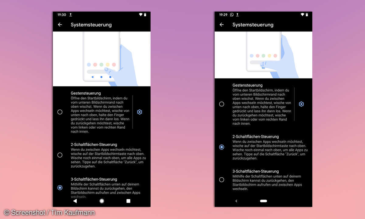 Android 10 Gestensteuerung