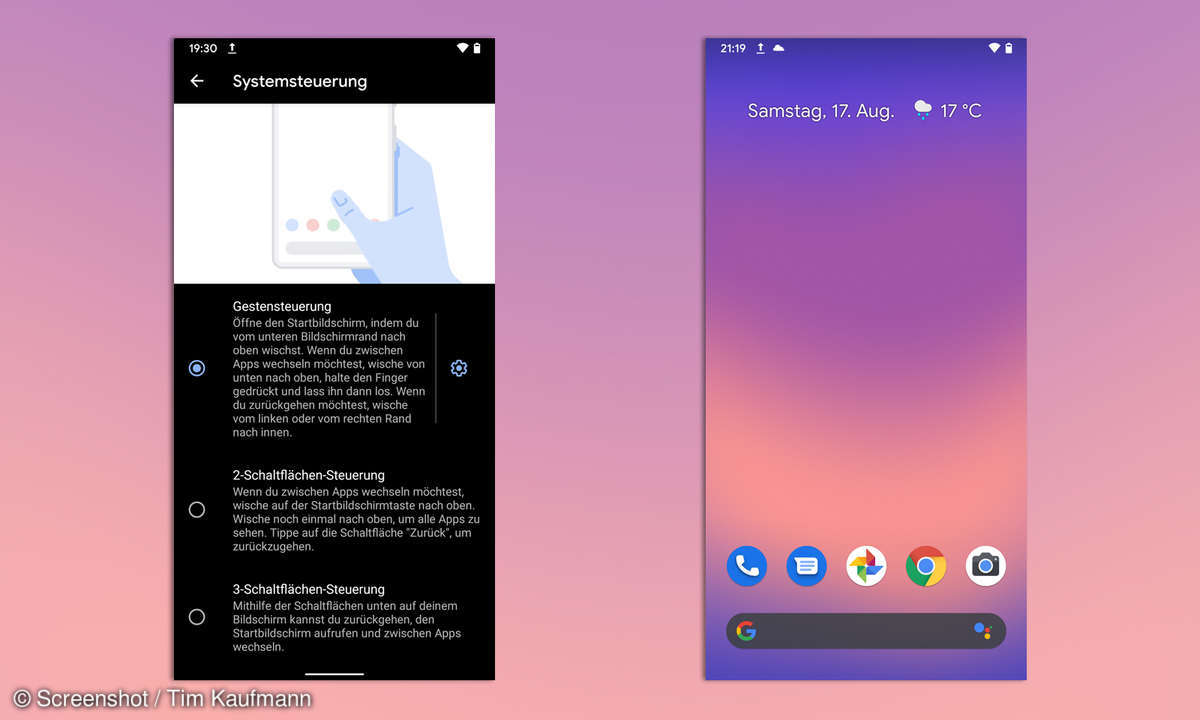 Android 10 Gestensteuerung