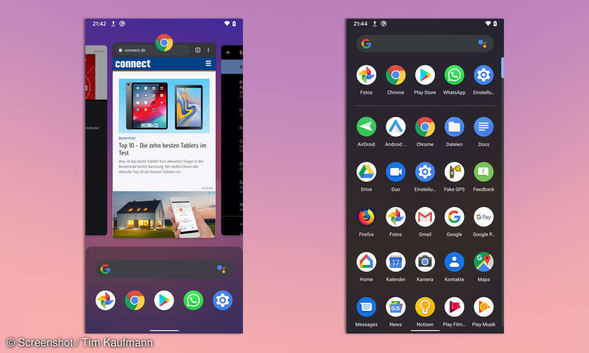 Android 10 Gestensteuerung