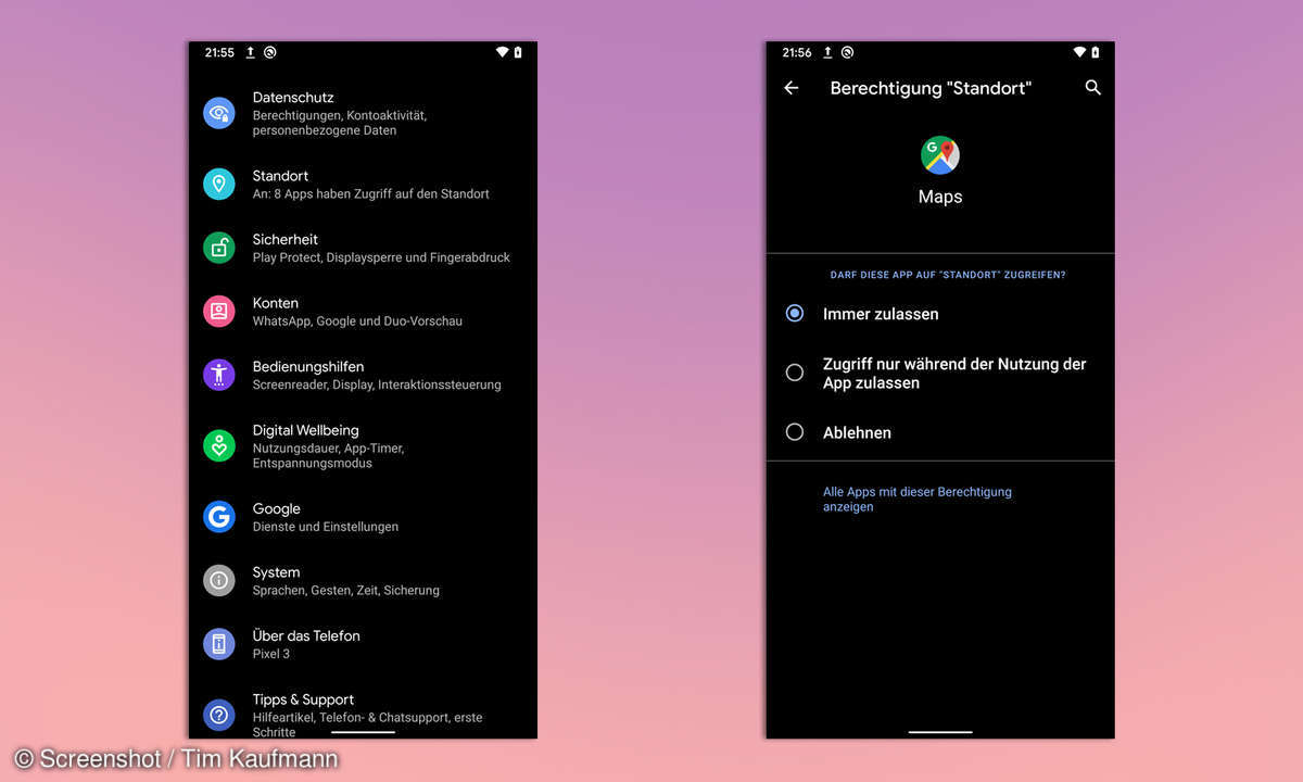 Android 10 Privatsphäre
