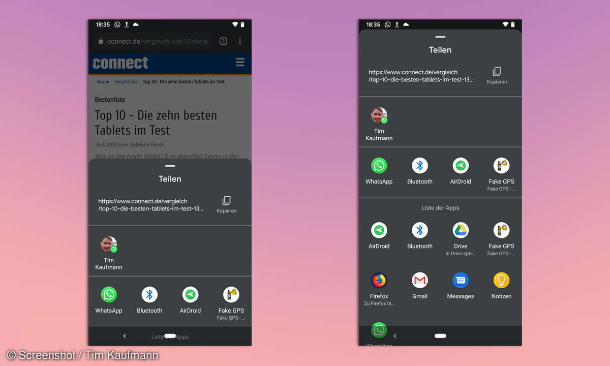 Android 10 teilen