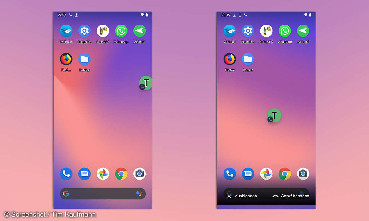 Android 10 Bubble-Hinweise