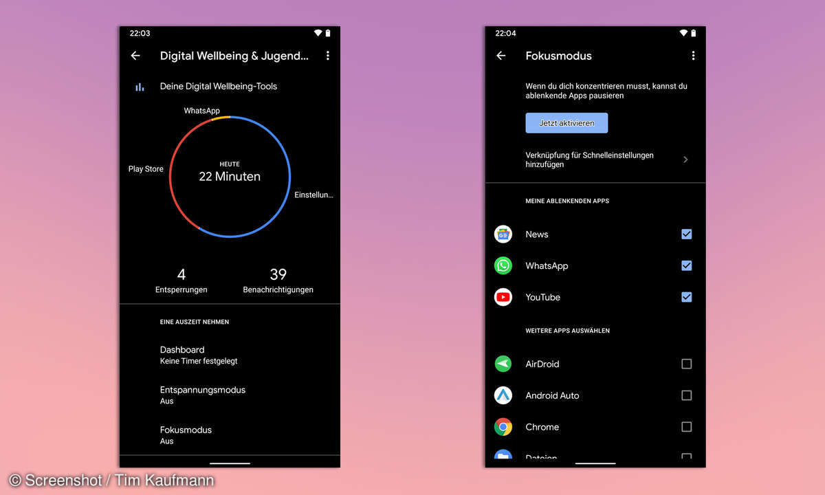 Android 10 Fokusmodus