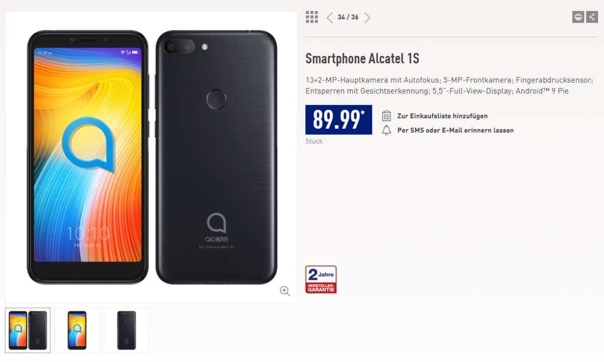 Alcatel 1S bei Aldi Nord: 90-Euro-Smartphone im Schnäppchen-Check