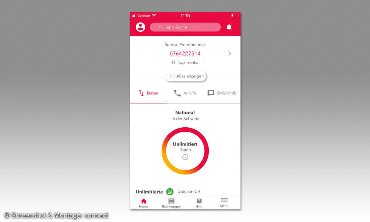 Service-App-Test 2019: Schweiz - My Sunrise