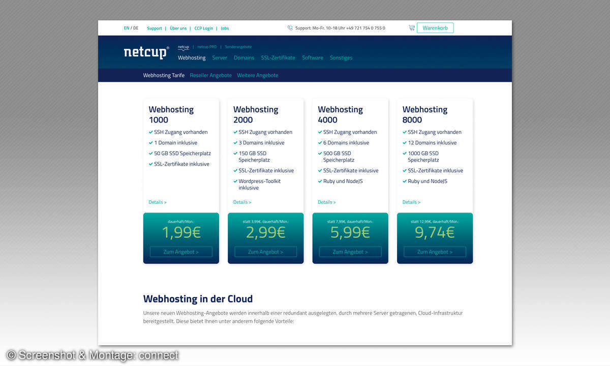 Webhosting-Anbieter 2019: Netcup