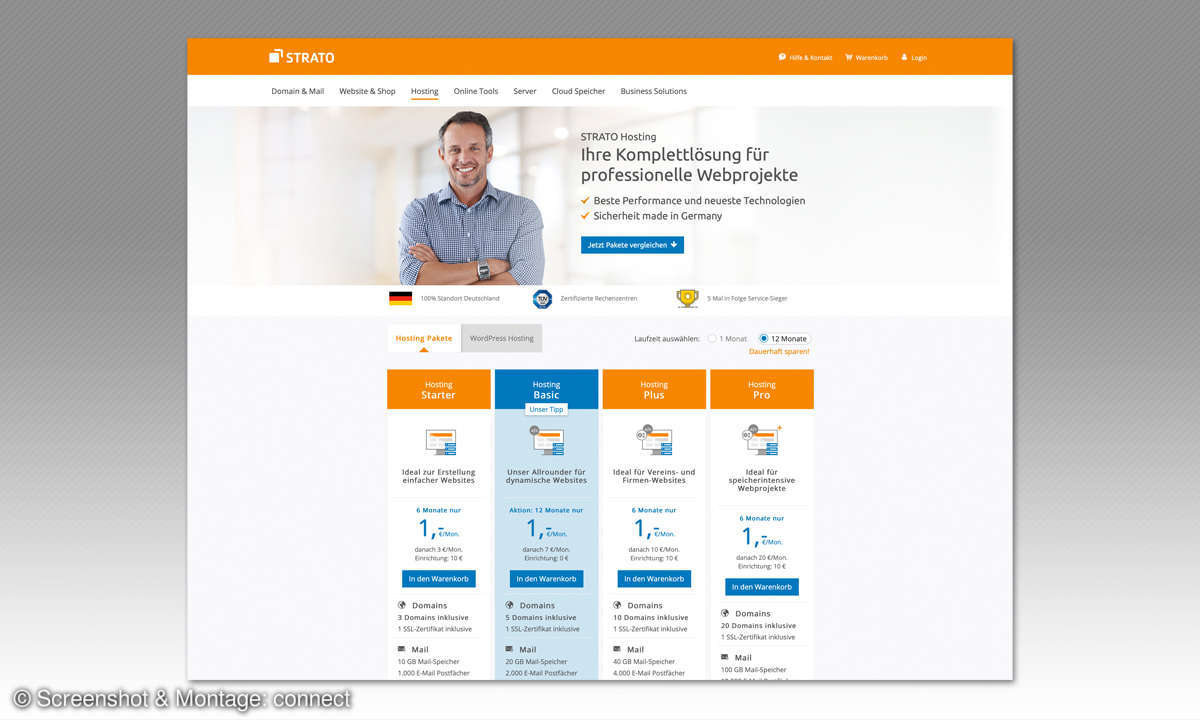Webhosting-Anbieter 2019: Strato