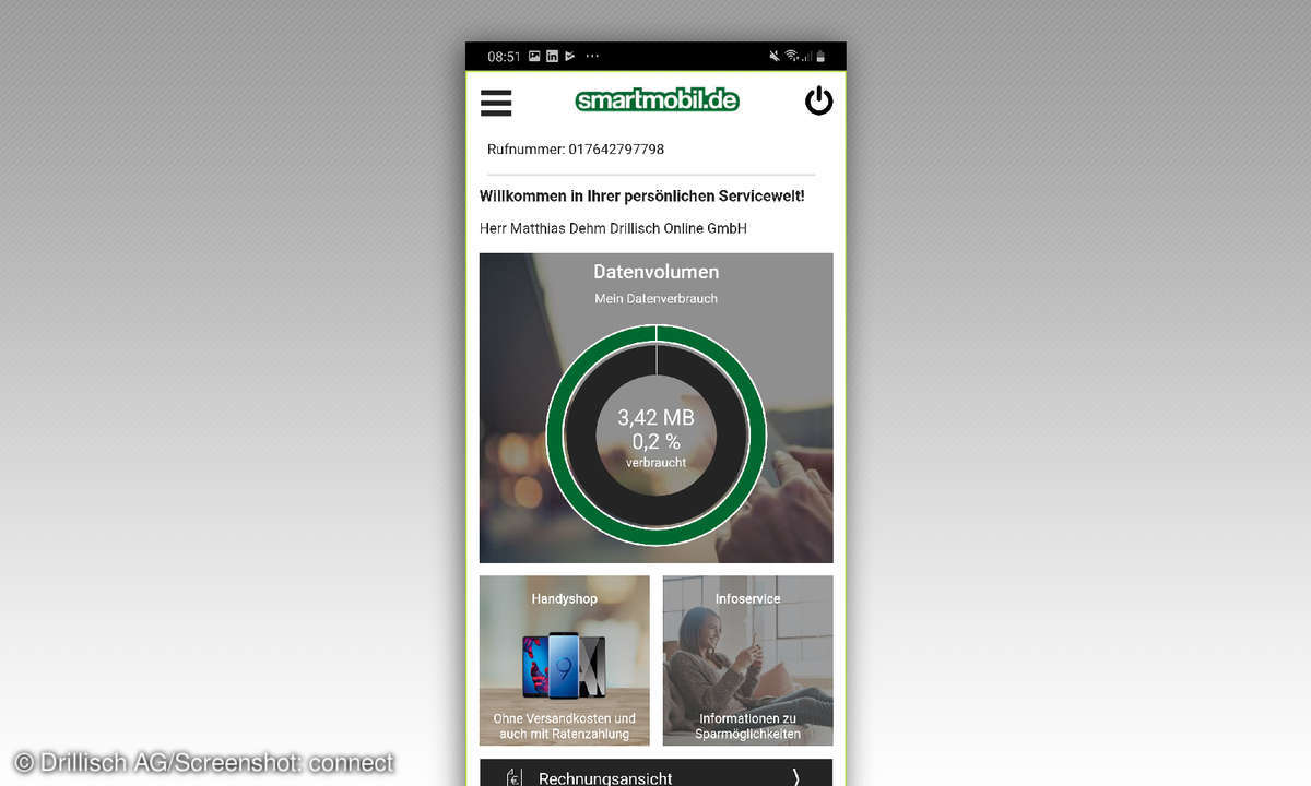 Screen: Smartmobil Servicewelt