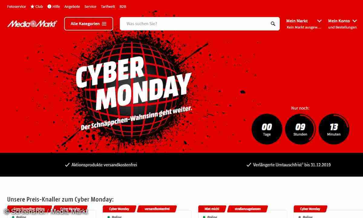 Dierbare opgraven Tien Cyber Monday 2019 bei Media Markt: Alle Infos und die besten Angebote -  connect