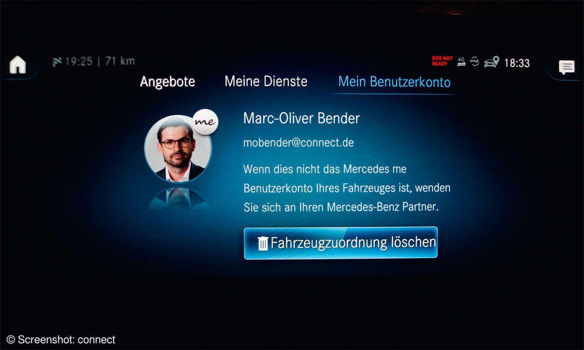 Mercedes EQC 400 4MATIC im Test: Connectivity - Mercedes-me-ID