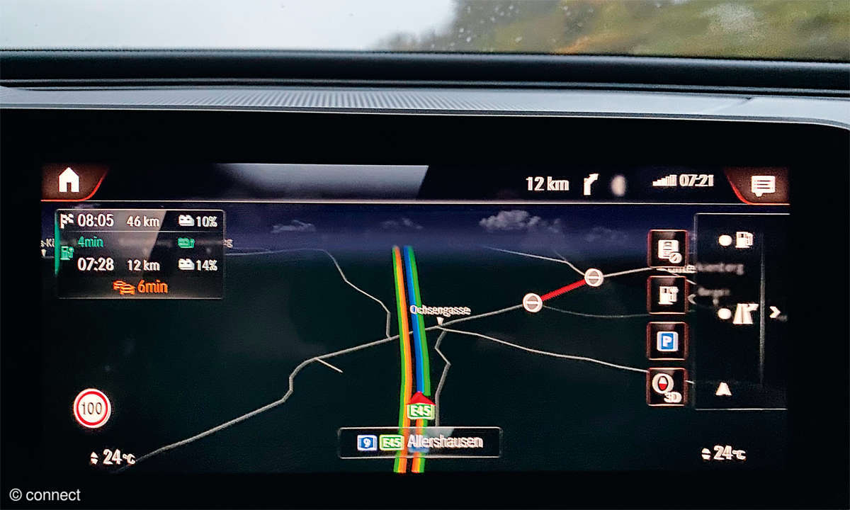 Mercedes EQC 400 4MATIC im Test: Navigation - Routenführung