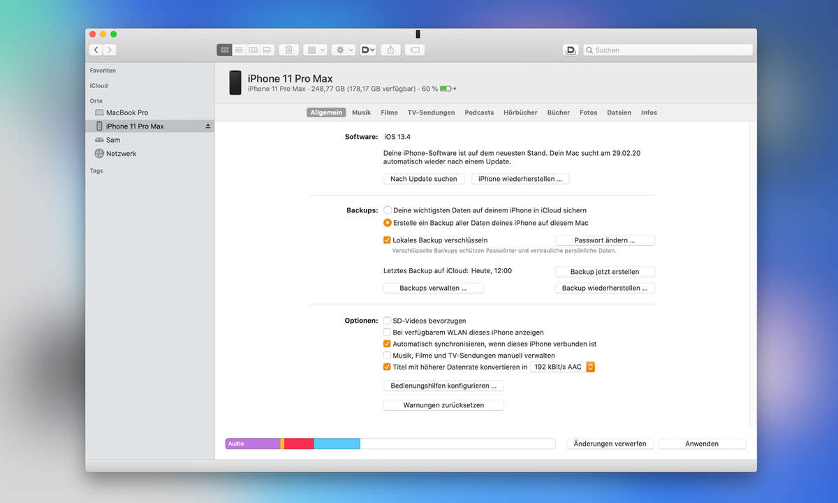iPhone Backup macOS Finder