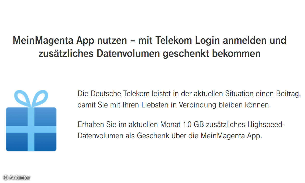 Die 10 GB kann man über die Magenta-App aktivieren
