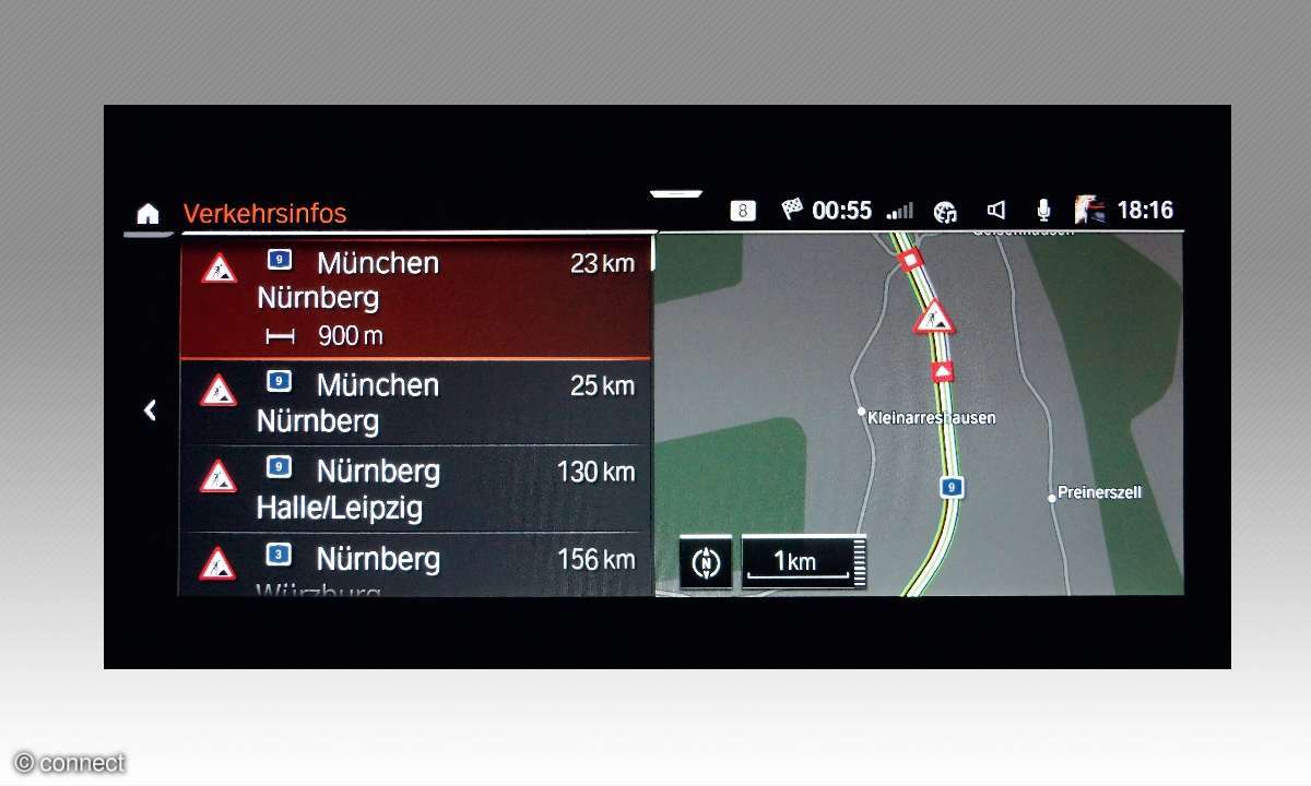 BMW 320D Touring im Test: Navigation - Splitscreen