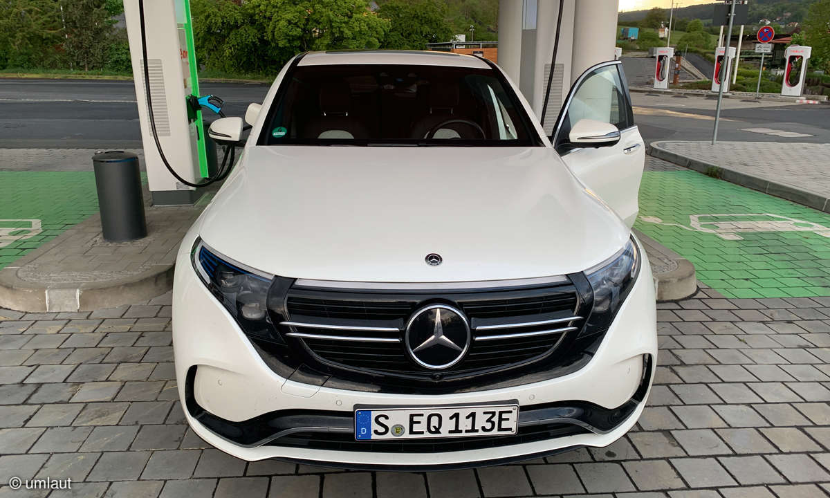 Ladenetztest 2020: Testfahrzeug Mercedes EQC 400